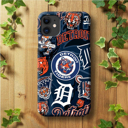 Baseball Detroit Tigers MLB 002 iPhone 11 Case-Plastic / Full Wrap (3D Case)-Xtracase