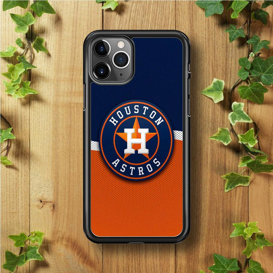 Baseball Houston Astros MLB 001 iPhone 11 Pro Case-Rubber / Black (2D Case)-Xtracase