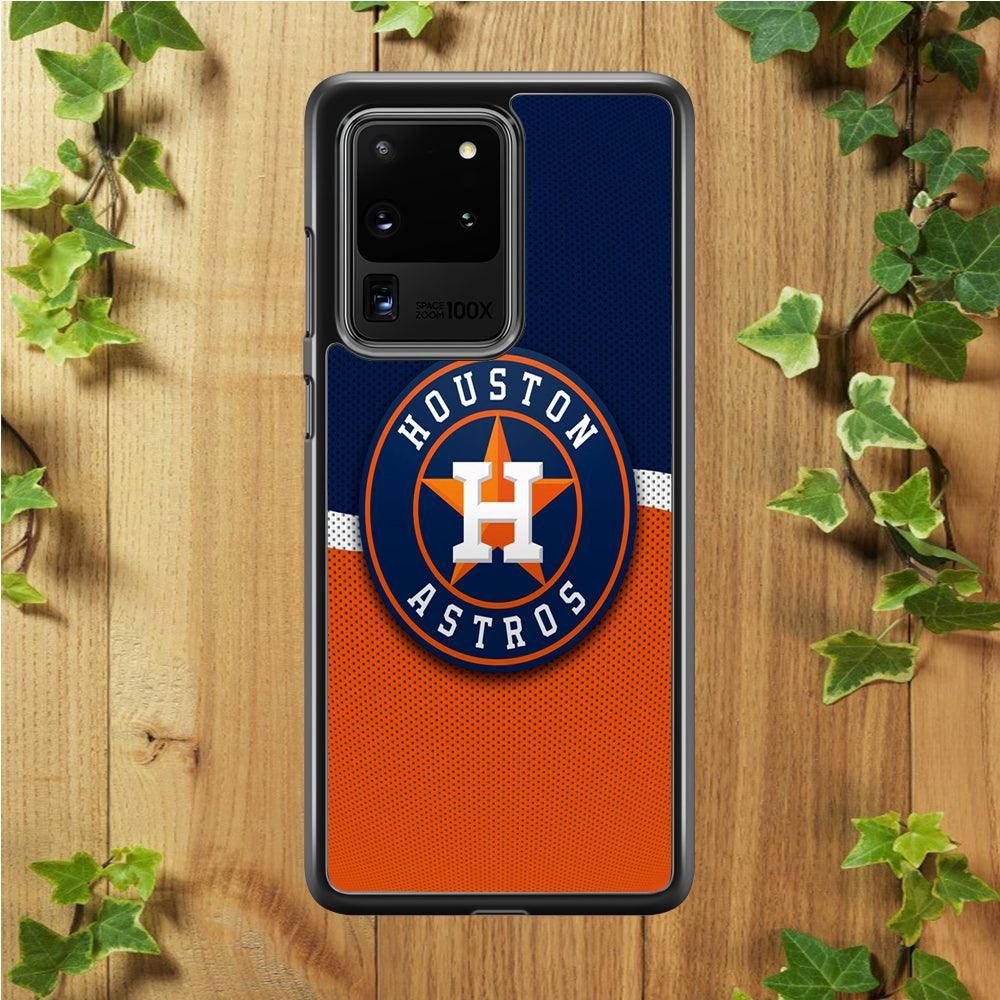 Baseball Houston Astros MLB 001 Samsung Galaxy S20 Ultra Case-Rubber / White (2D Case)-Xtracase