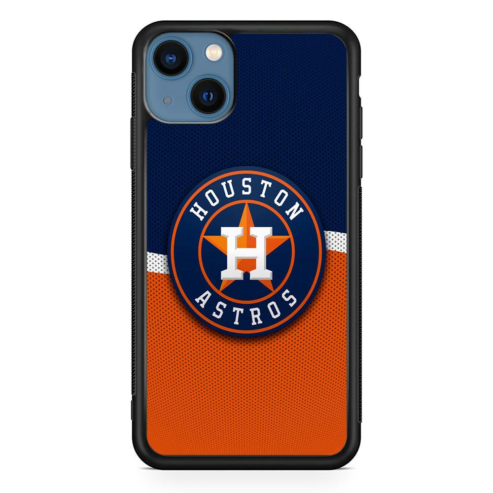 Baseball Houston Astros MLB 001 iPhone 13 Mini Case-Rubber / Black (2D Case)-Xtracase