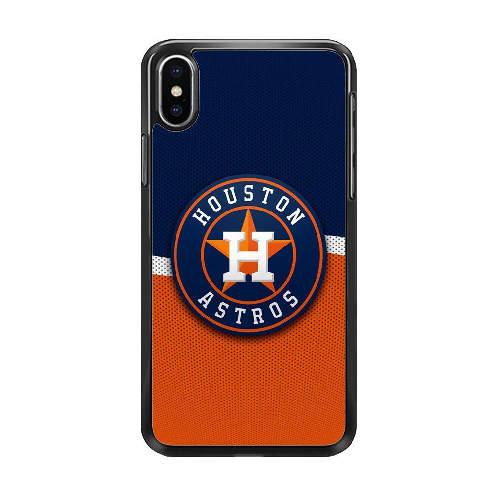 Baseball Houston Astros MLB 001 iPhone Xs Case-Rubber / Black (2D Case)-Xtracase
