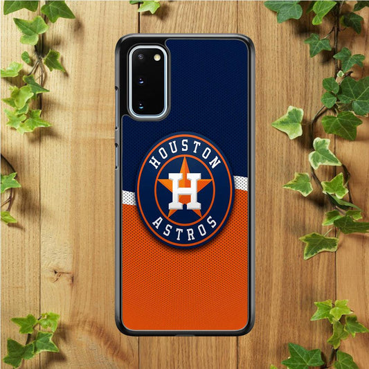 Baseball Houston Astros MLB 001 Samsung Galaxy S20 Case-Rubber / White (2D Case)-Xtracase