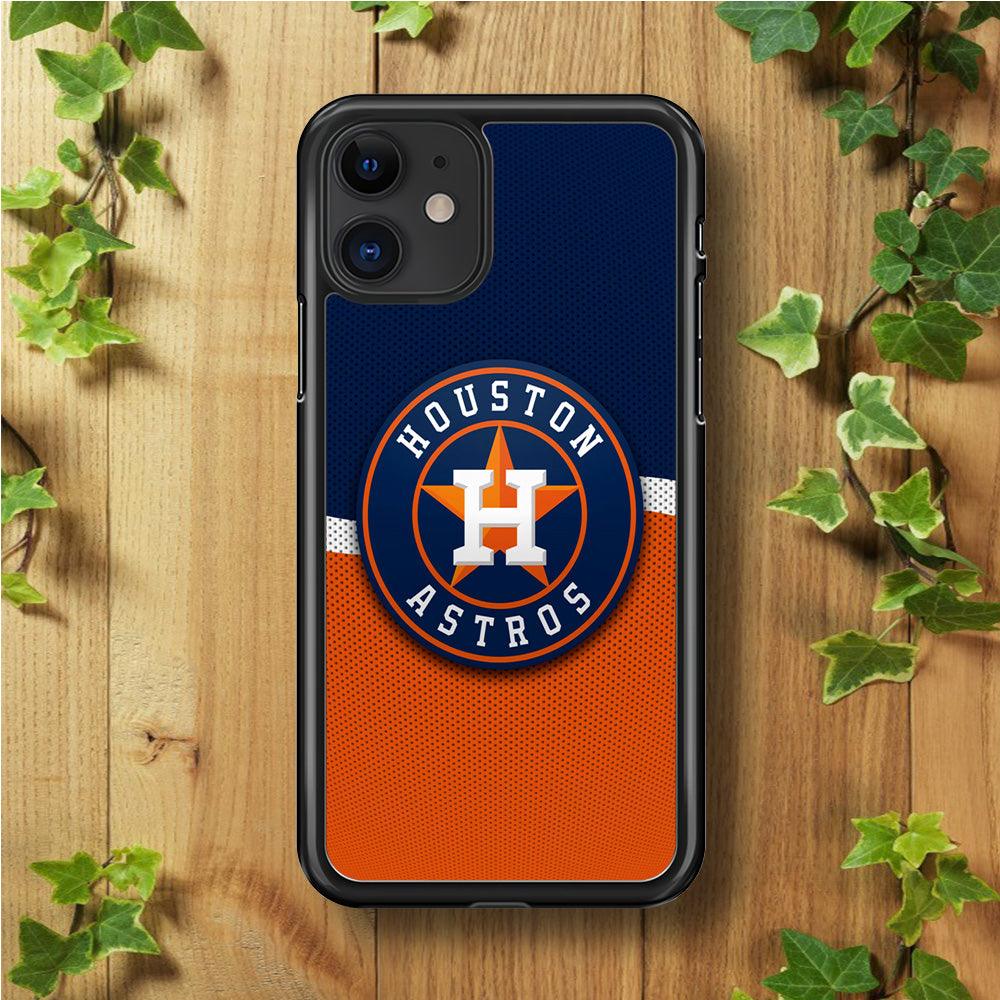 Baseball Houston Astros MLB 001 iPhone 11 Case-Rubber / Black (2D Case)-Xtracase