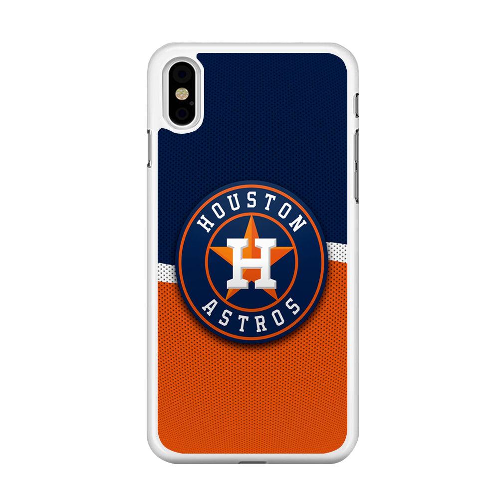 Baseball Houston Astros MLB 001 iPhone Xs Max Case-Rubber / White (2D Case)-Xtracase
