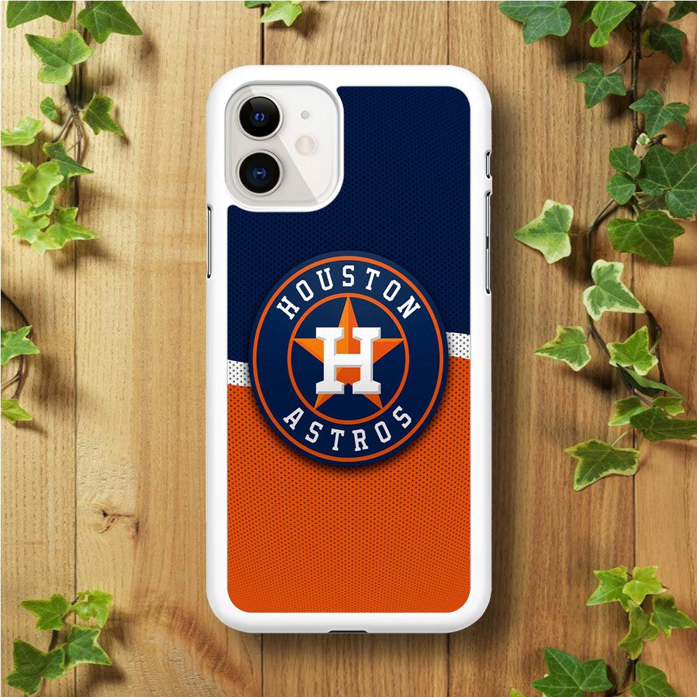 Baseball Houston Astros MLB 001 iPhone 11 Case-Rubber / White (2D Case)-Xtracase