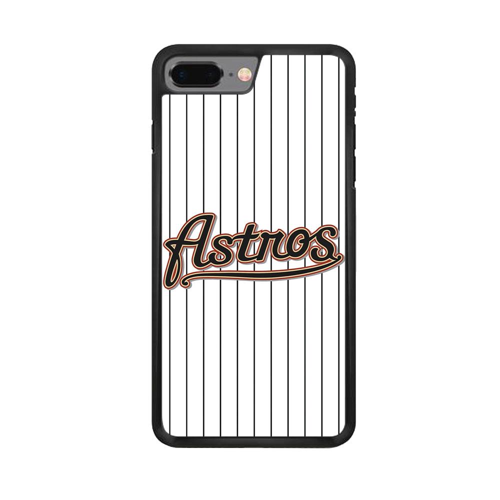 Baseball Houston Astros MLB 002 iPhone 8 Plus Case-Rubber / Black (2D Case)-Xtracase