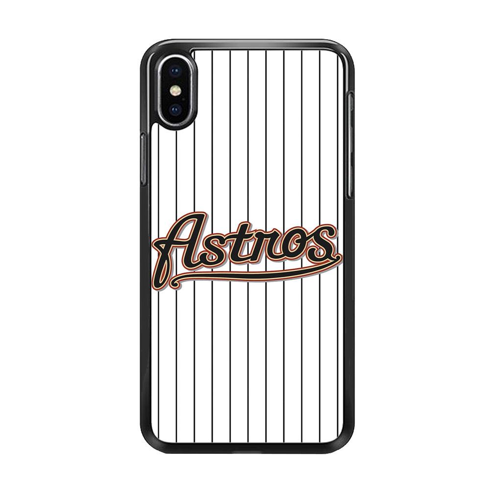 Baseball Houston Astros MLB 002 iPhone Xs Case-Rubber / Black (2D Case)-Xtracase