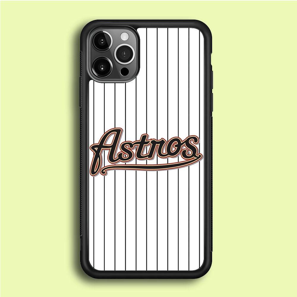 Baseball Houston Astros MLB 002 iPhone 12 Pro Case-Rubber / Black (2D Case)-Xtracase