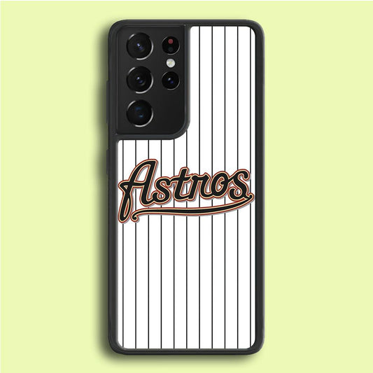 Baseball Houston Astros MLB 002 Samsung Galaxy S21 Ultra Case-Rubber / Black (2D Case)-Xtracase