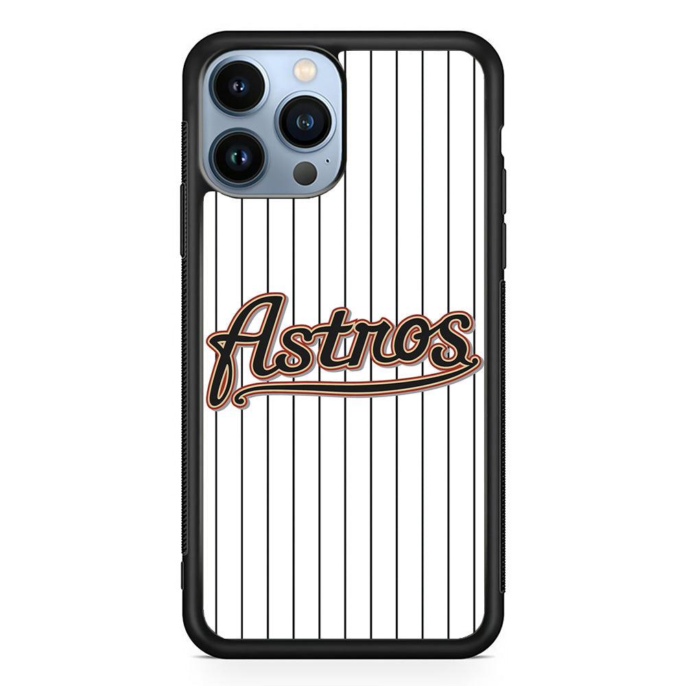 Baseball Houston Astros MLB 002 iPhone 13 Pro Max Case-Rubber / Black (2D Case)-Xtracase