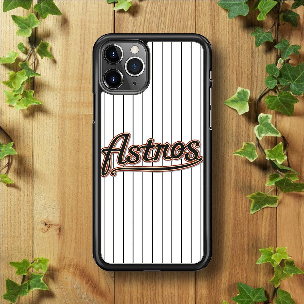Baseball Houston Astros MLB 002 iPhone 11 Pro Max Case-Rubber / Black (2D Case)-Xtracase