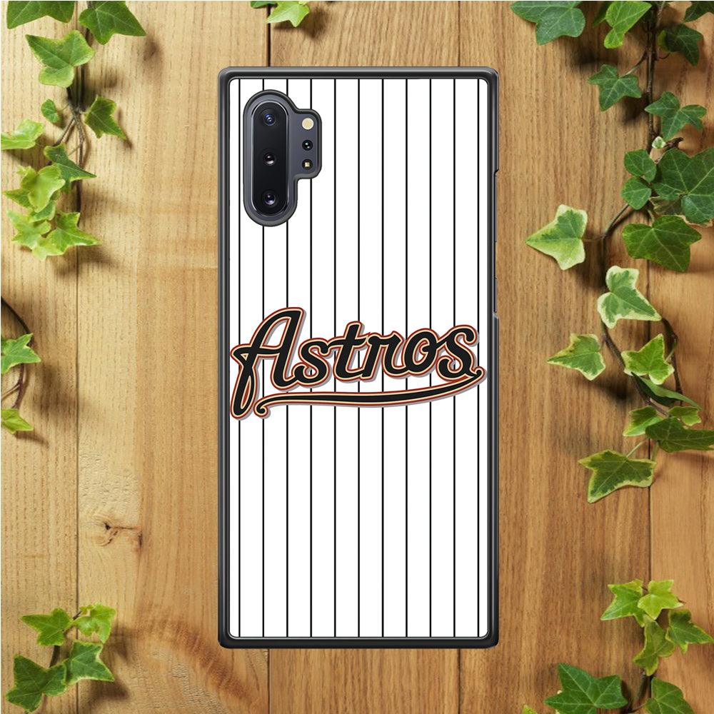 Baseball Houston Astros MLB 002 Samsung Galaxy Note 10 Plus Case-Rubber / Black (2D Case)-Xtracase