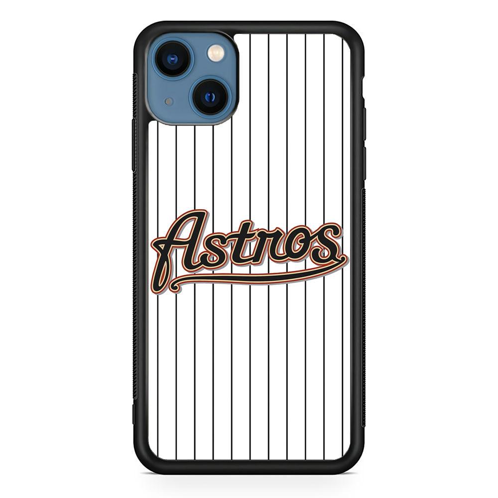 Baseball Houston Astros MLB 002 iPhone 13 Mini Case-Rubber / Black (2D Case)-Xtracase
