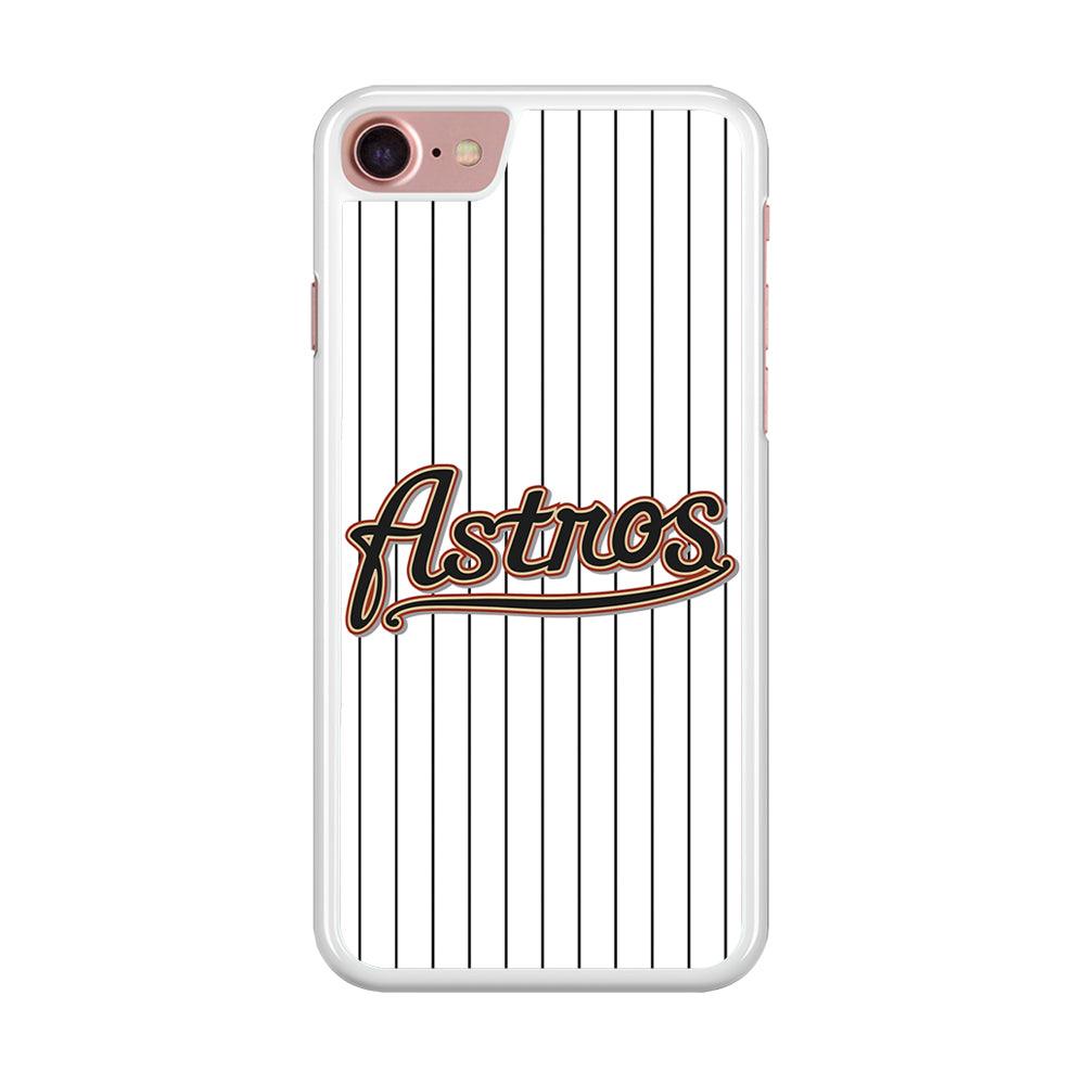 Baseball Houston Astros MLB 002 iPhone SE 2020 Case-Rubber / White (2D Case)-Xtracase