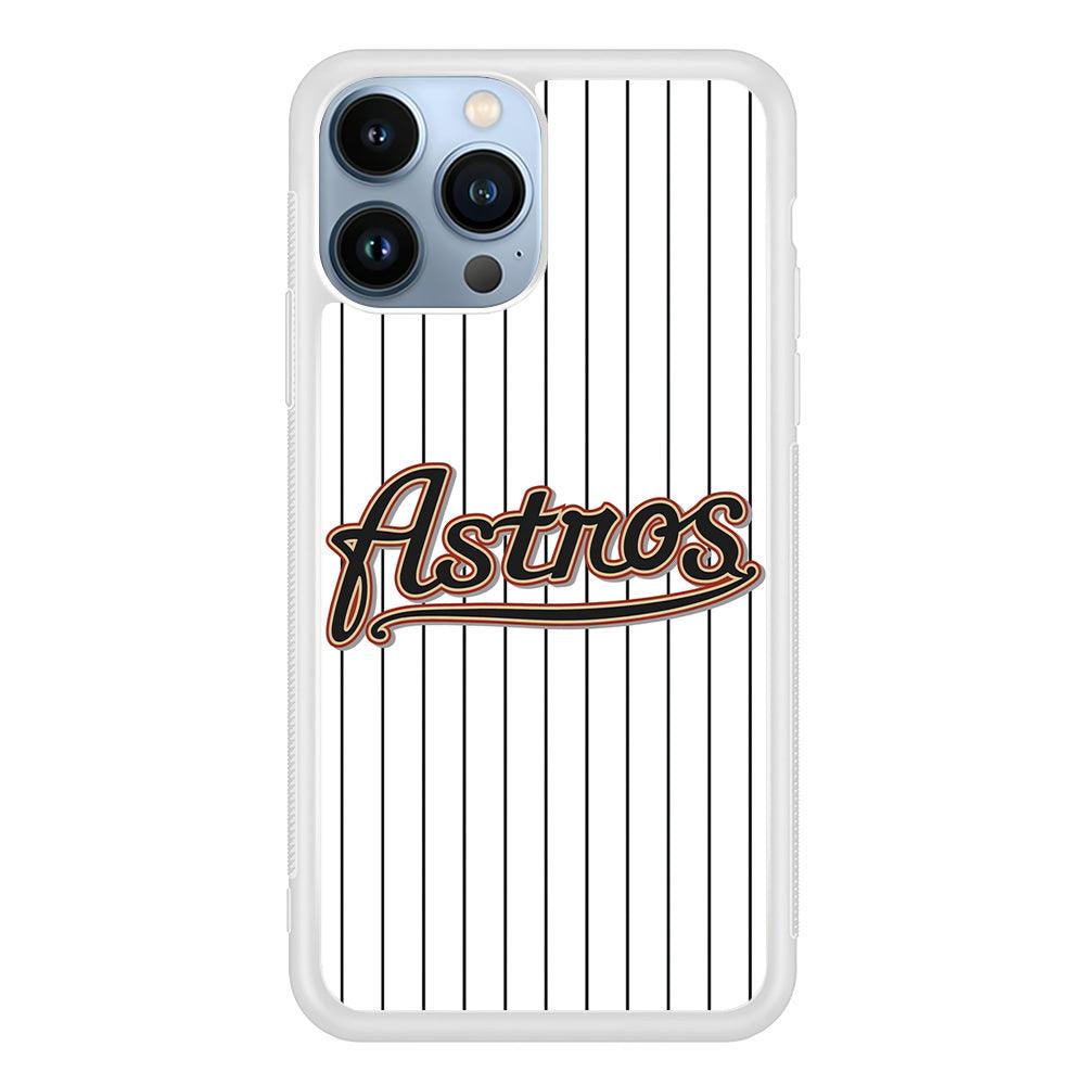 Baseball Houston Astros MLB 002 iPhone 13 Pro Max Case-Rubber / White (2D Case)-Xtracase
