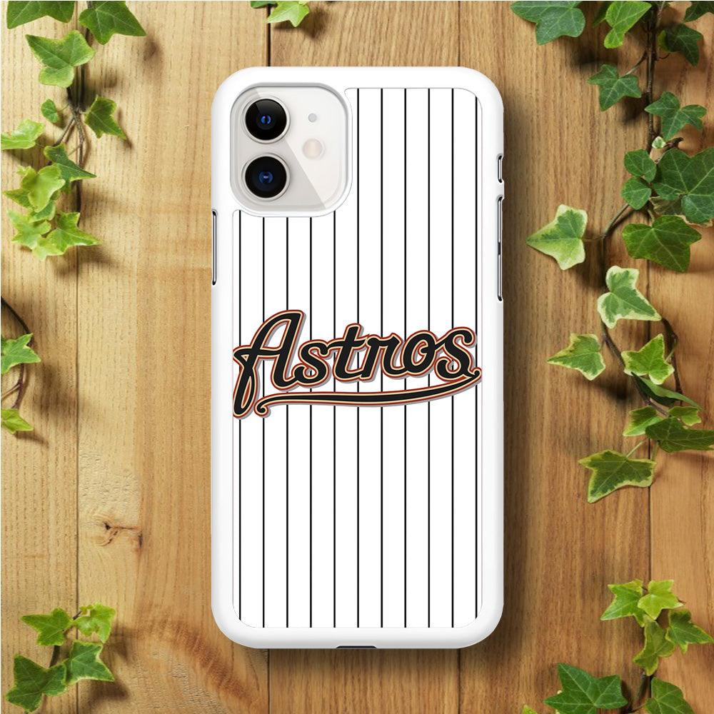 Baseball Houston Astros MLB 002 iPhone 11 Case-Rubber / White (2D Case)-Xtracase