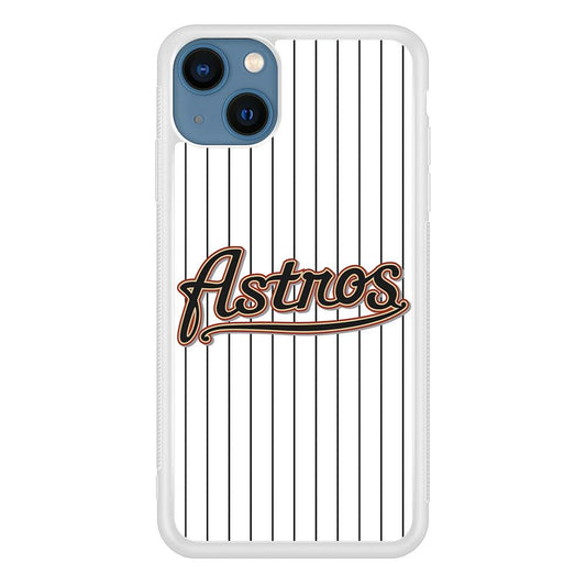 Baseball Houston Astros MLB 002 iPhone 13 Mini Case-Rubber / White (2D Case)-Xtracase