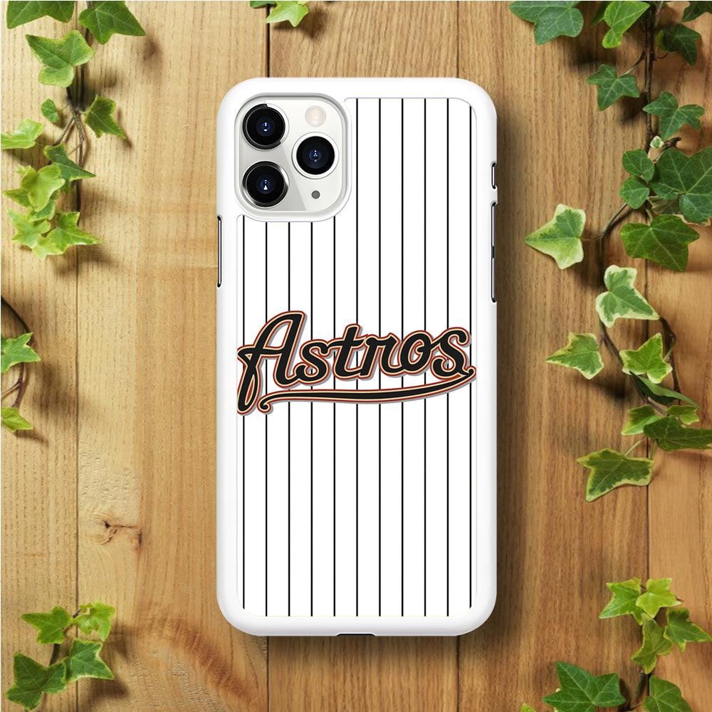 Baseball Houston Astros MLB 002 iPhone 11 Pro Max Case-Rubber / White (2D Case)-Xtracase