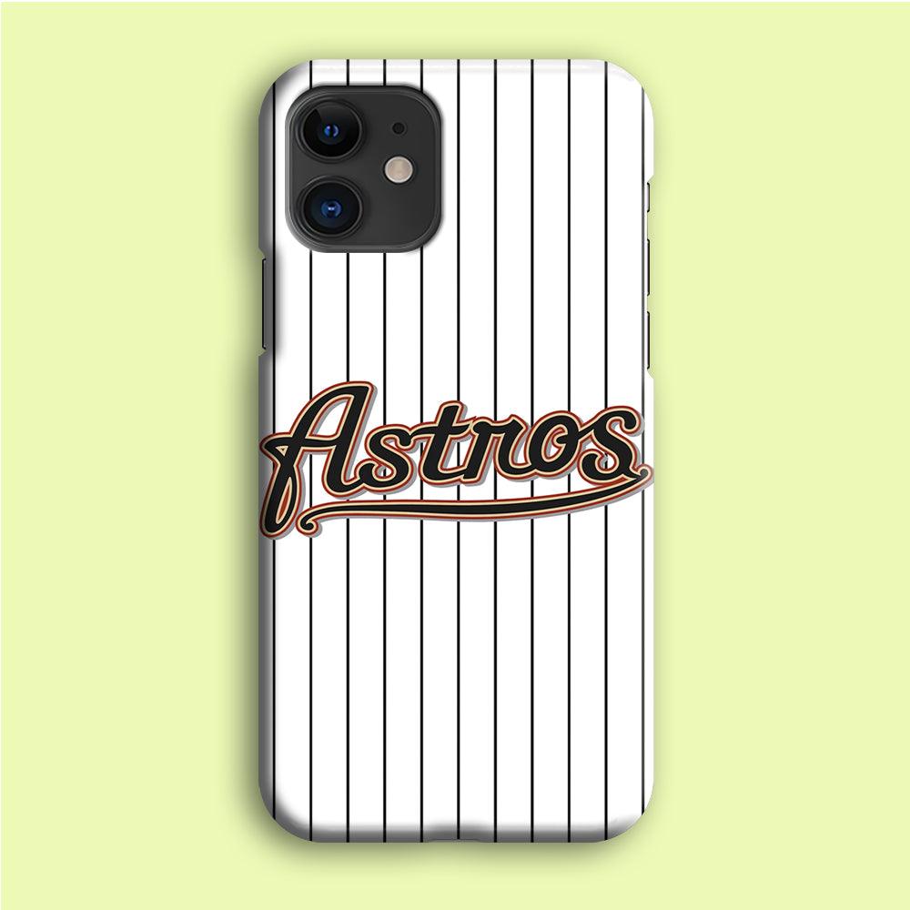 Baseball Houston Astros MLB 002 iPhone 12 Case-Rubber / White (2D Case)-Xtracase