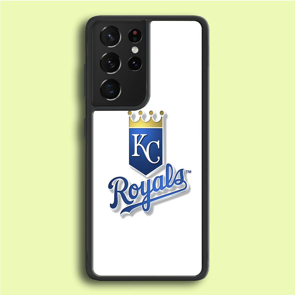 Baseball Kansas City Royals MLB 001 Samsung Galaxy S21 Ultra Case-Rubber / White (2D Case)-Xtracase