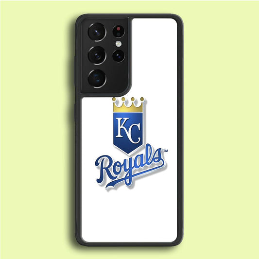 Baseball Kansas City Royals MLB 001 Samsung Galaxy S21 Ultra Case-Rubber / White (2D Case)-Xtracase