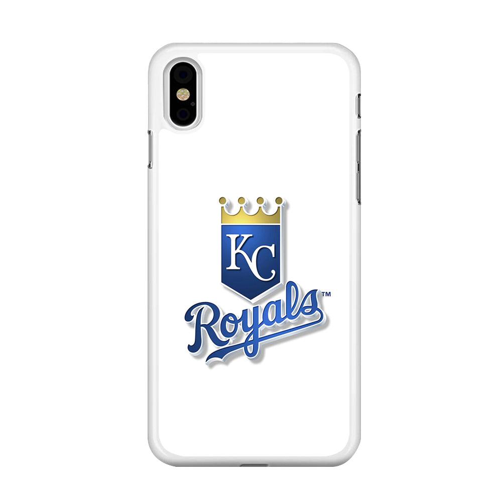 Baseball Kansas City Royals MLB 001 iPhone Xs Case-Rubber / White (2D Case)-Xtracase