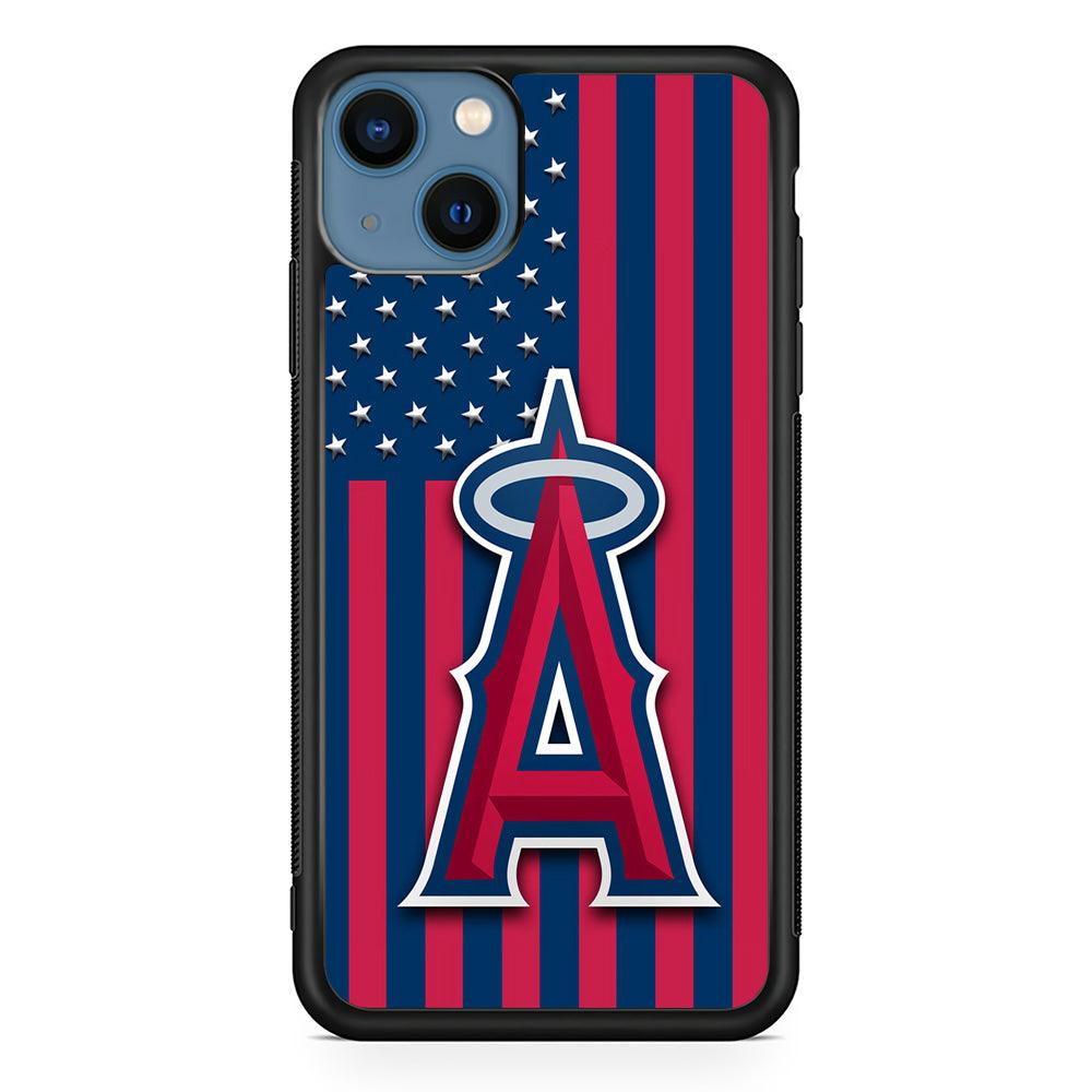 Baseball Los Angeles Angels MLB 001 iPhone 13 Mini Case-Rubber / Black (2D Case)-Xtracase