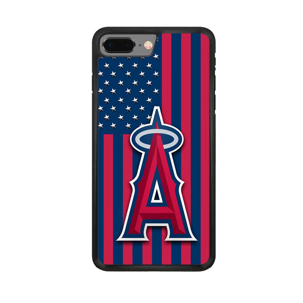 Baseball Los Angeles Angels MLB 001 iPhone 7 Plus Case-Rubber / Black (2D Case)-Xtracase