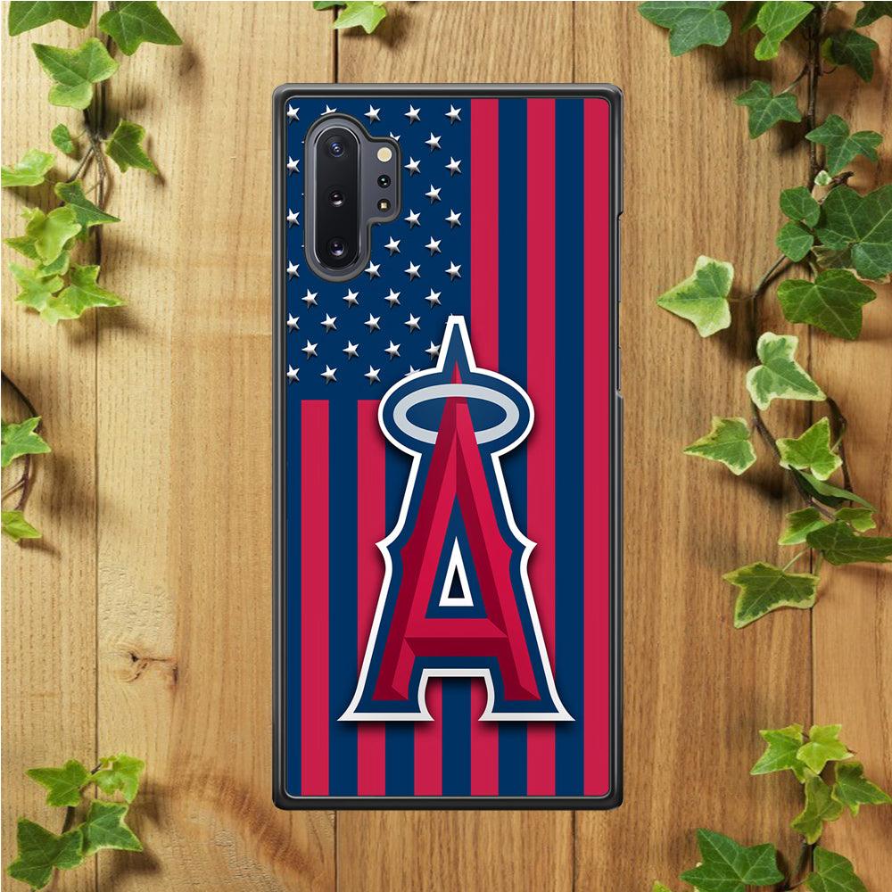 Baseball Los Angeles Angels MLB 001 Samsung Galaxy Note 10 Plus Case-Rubber / White (2D Case)-Xtracase