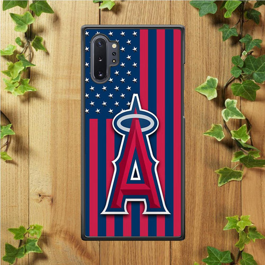 Baseball Los Angeles Angels MLB 001 Samsung Galaxy Note 10 Plus Case-Rubber / White (2D Case)-Xtracase