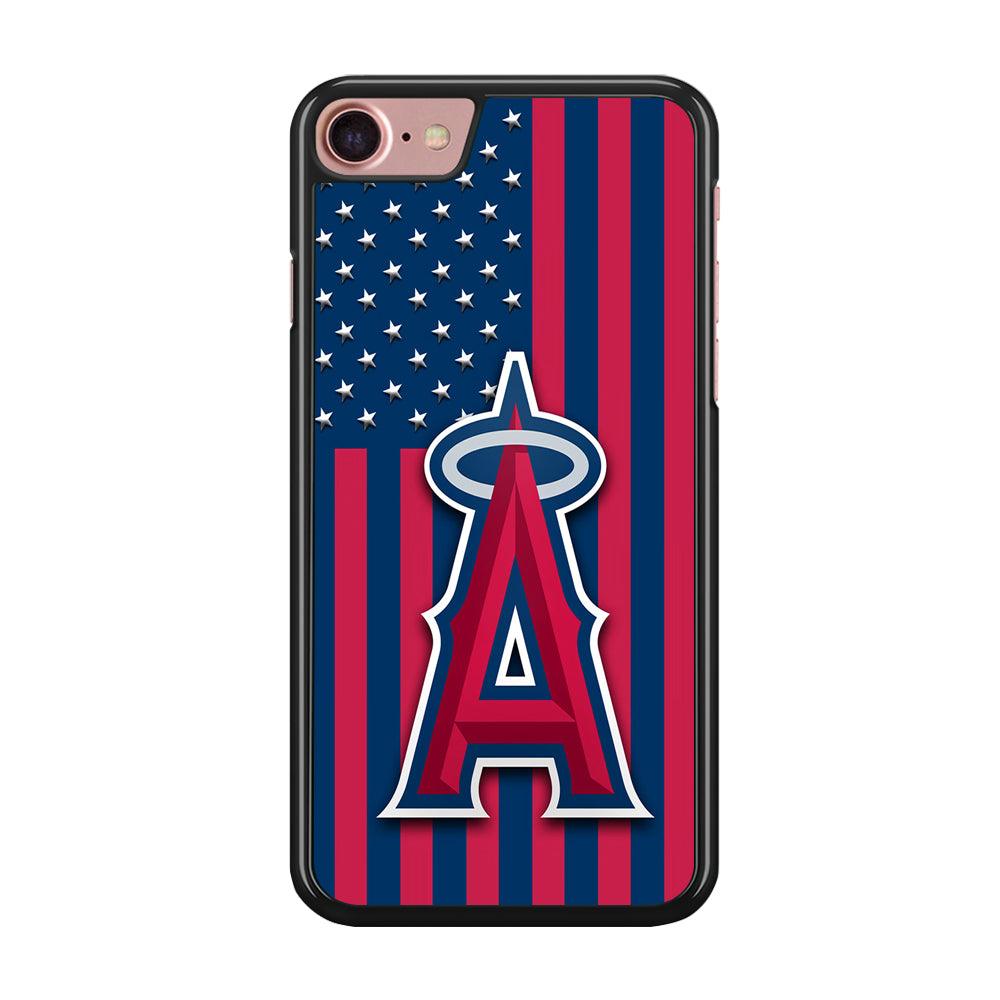 Baseball Los Angeles Angels MLB 001 iPhone SE 2020 Case-Rubber / Black (2D Case)-Xtracase