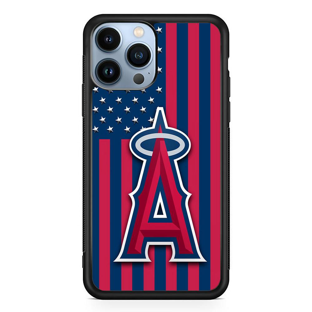 Baseball Los Angeles Angels MLB 001 iPhone 13 Pro Max Case-Rubber / Black (2D Case)-Xtracase