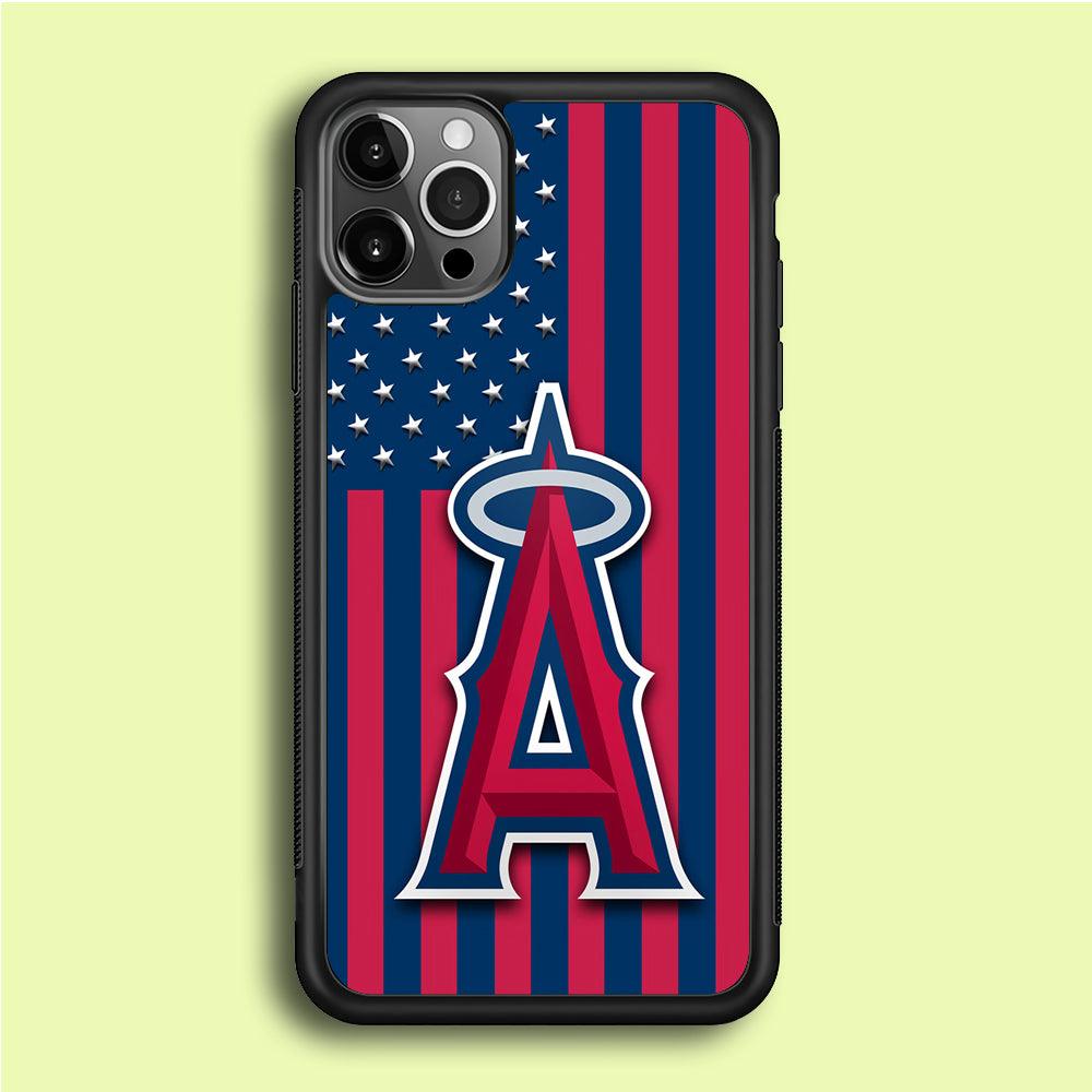Baseball Los Angeles Angels MLB 001 iPhone 12 Pro Case-Rubber / Black (2D Case)-Xtracase