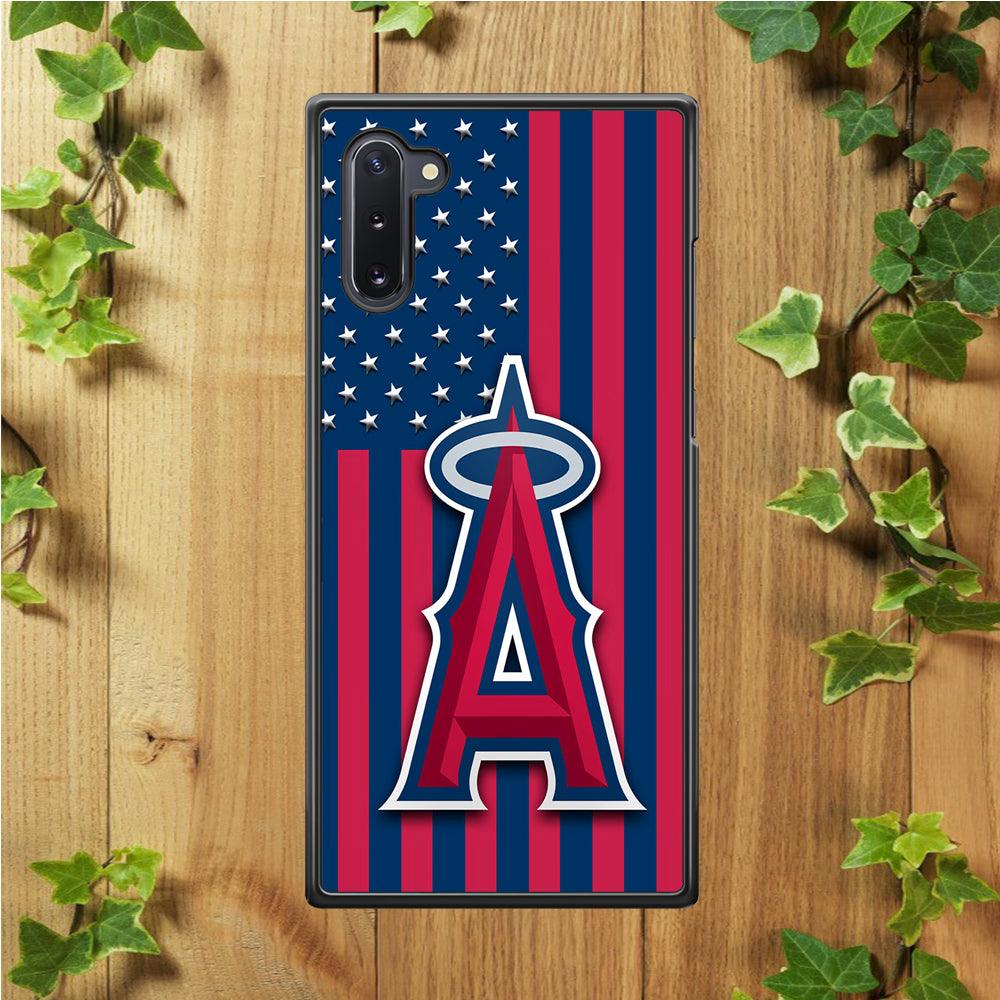Baseball Los Angeles Angels MLB 001 Samsung Galaxy Note 10 Case-Rubber / White (2D Case)-Xtracase