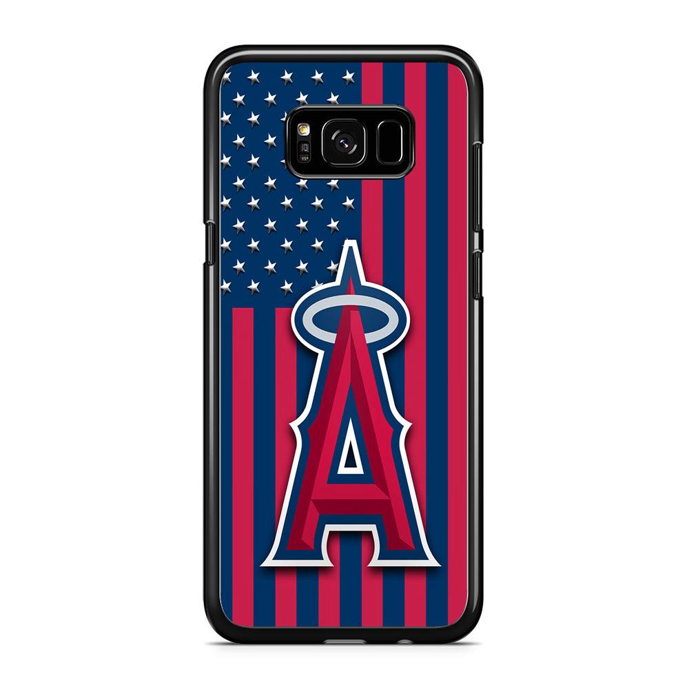 Baseball Los Angeles Angels MLB 001 Samsung Galaxy S8 Case-Rubber / Black (2D Case)-Xtracase