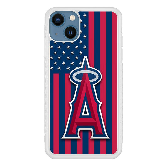 Baseball Los Angeles Angels MLB 001 iPhone 13 Mini Case-Rubber / White (2D Case)-Xtracase