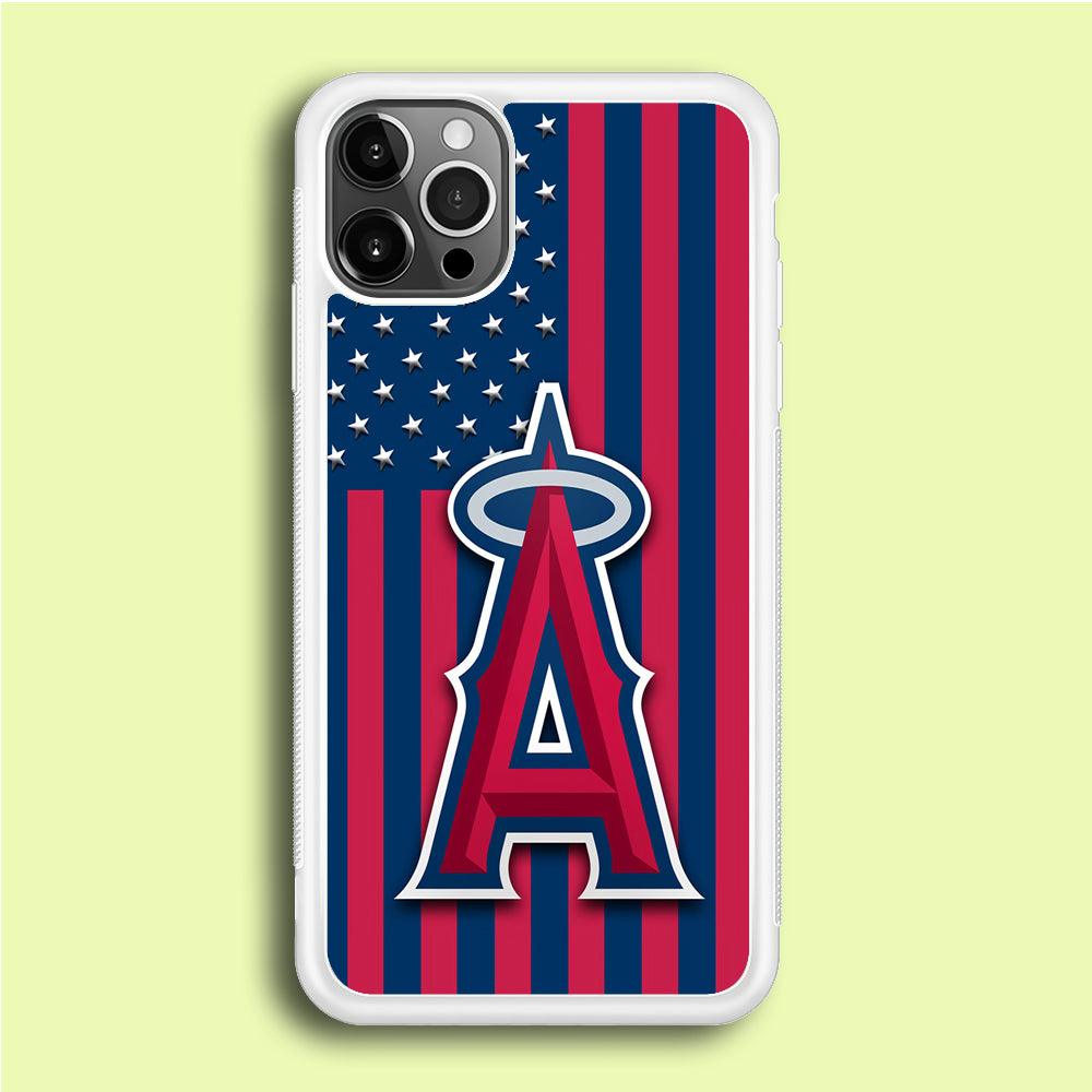 Baseball Los Angeles Angels MLB 001 iPhone 12 Pro Case-Rubber / White (2D Case)-Xtracase