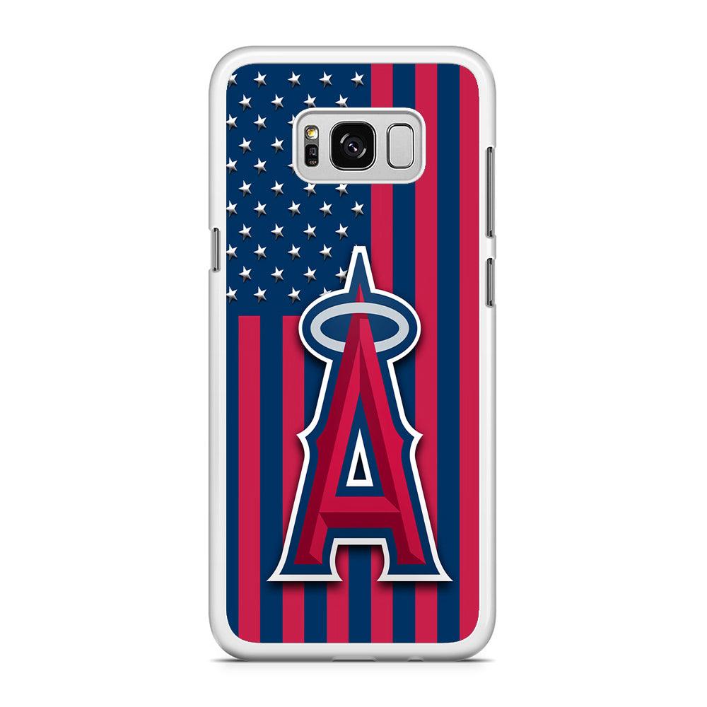 Baseball Los Angeles Angels MLB 001 Samsung Galaxy S8 Case-Rubber / White (2D Case)-Xtracase