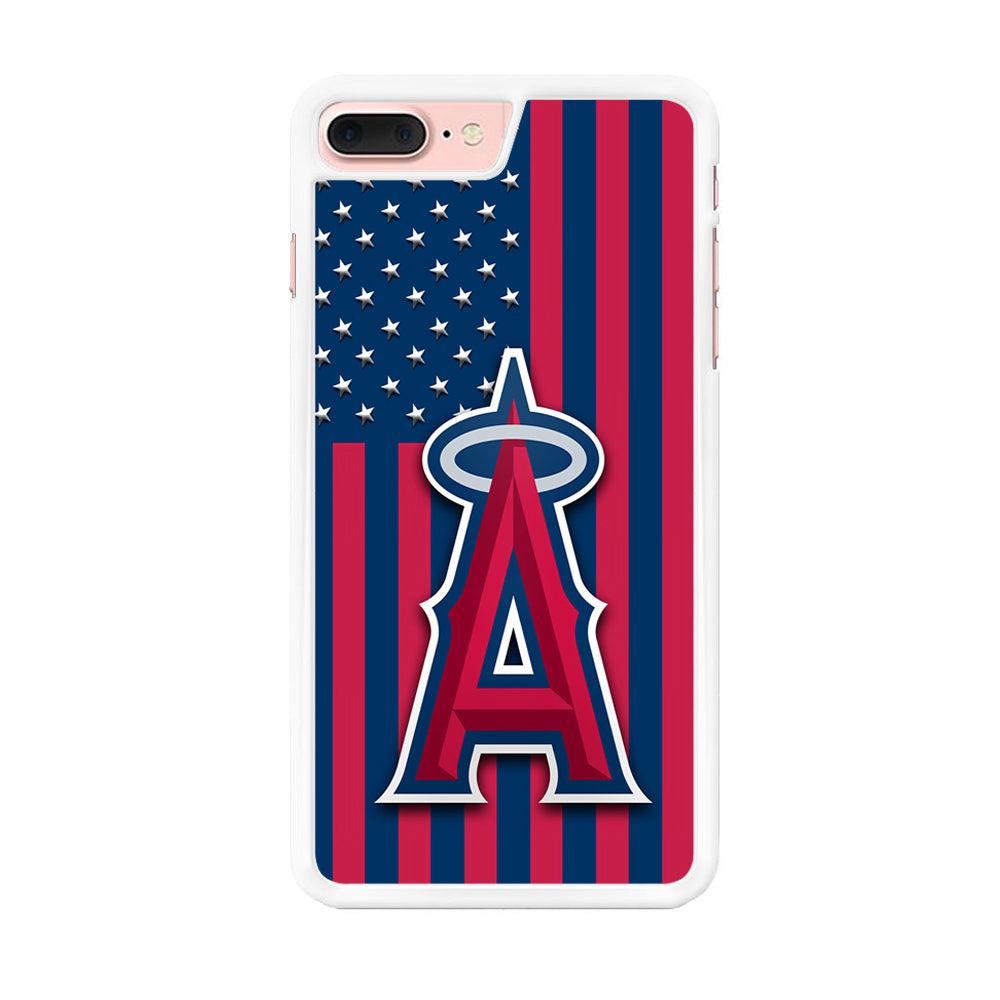 Baseball Los Angeles Angels MLB 001 iPhone 7 Plus Case-Rubber / White (2D Case)-Xtracase