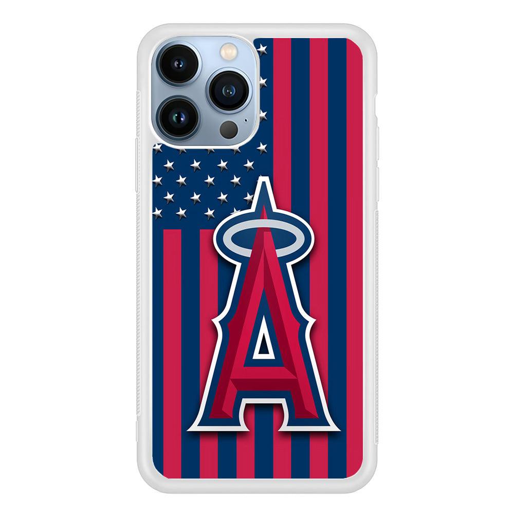 Baseball Los Angeles Angels MLB 001 iPhone 13 Pro Max Case-Rubber / White (2D Case)-Xtracase