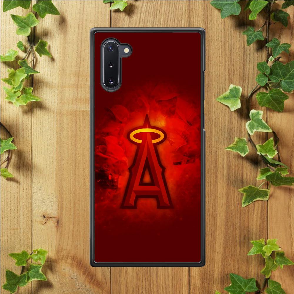 Baseball Los Angeles Angels MLB 002 Samsung Galaxy Note 10 Case-Rubber / White (2D Case)-Xtracase