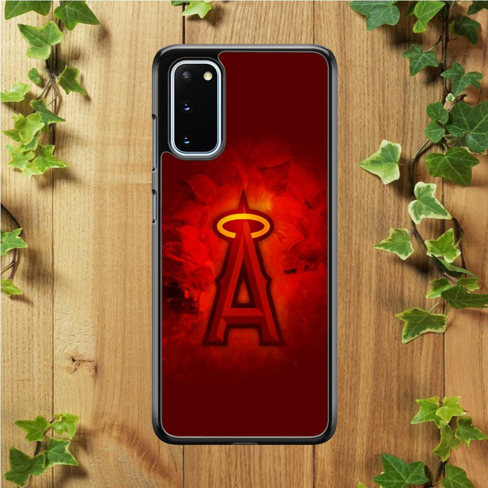 Baseball Los Angeles Angels MLB 002 Samsung Galaxy S20 Case-Rubber / White (2D Case)-Xtracase