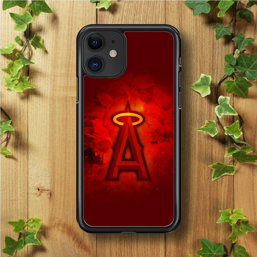 Baseball Los Angeles Angels MLB 002 iPhone 11 Case-Rubber / Black (2D Case)-Xtracase
