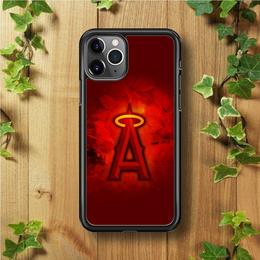 Baseball Los Angeles Angels MLB 002 iPhone 11 Pro Max Case-Rubber / Black (2D Case)-Xtracase