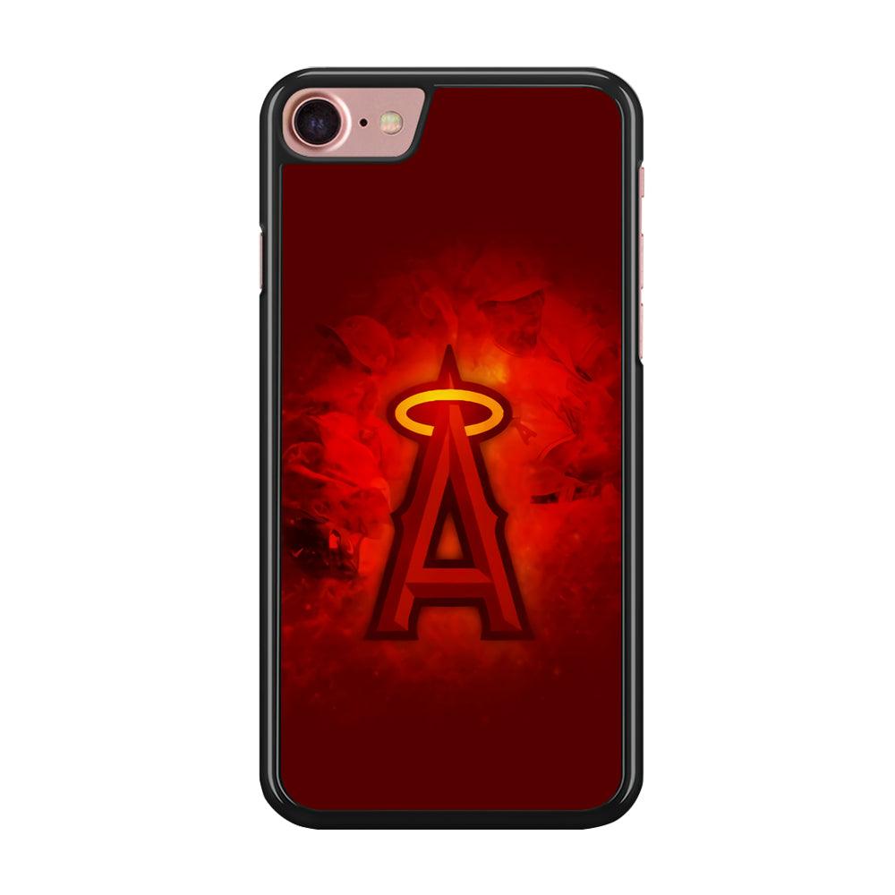 Baseball Los Angeles Angels MLB 002 iPhone SE 2020 Case-Rubber / Black (2D Case)-Xtracase