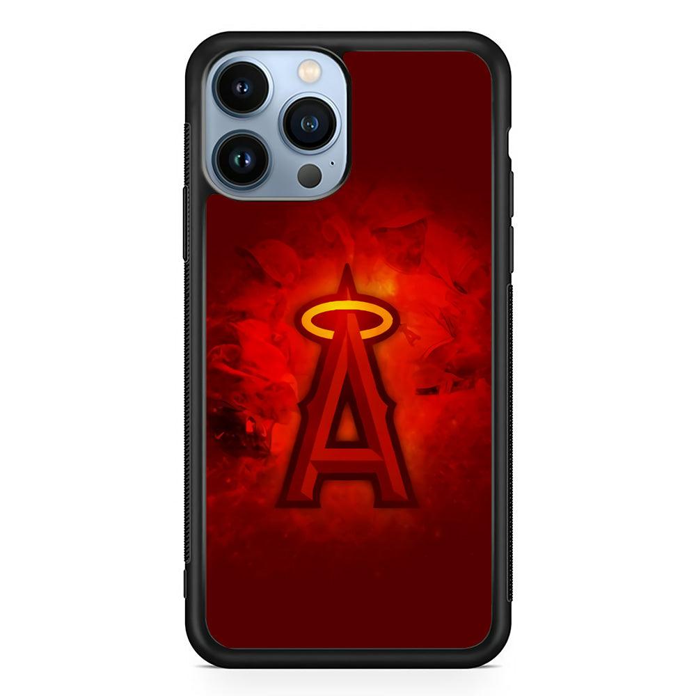 Baseball Los Angeles Angels MLB 002 iPhone 13 Pro Max Case-Rubber / Black (2D Case)-Xtracase
