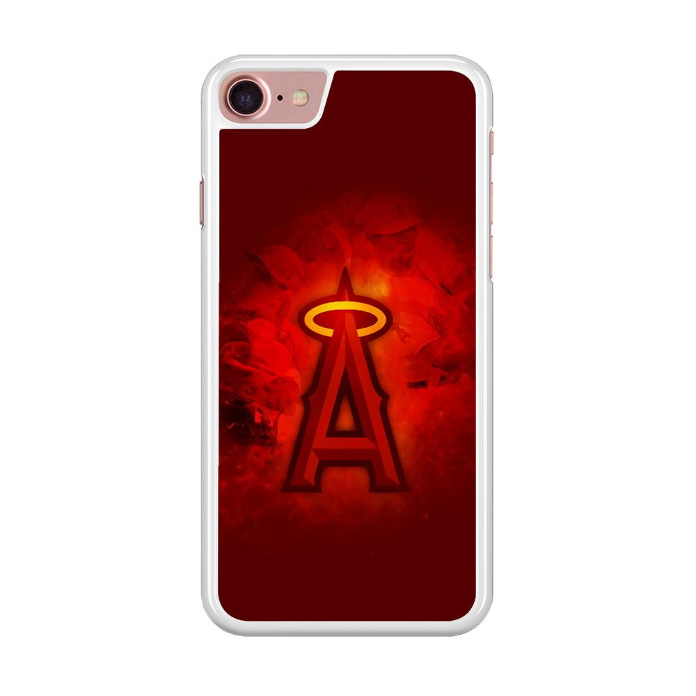 Baseball Los Angeles Angels MLB 002 iPhone SE 2020 Case-Rubber / White (2D Case)-Xtracase