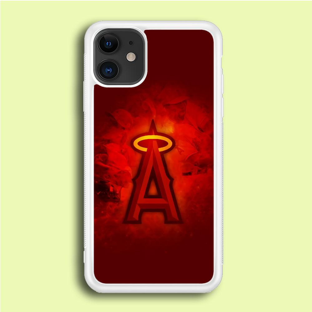 Baseball Los Angeles Angels MLB 002 iPhone 12 Case-Rubber / White (2D Case)-Xtracase