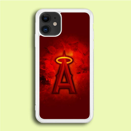 Baseball Los Angeles Angels MLB 002 iPhone 12 Case-Rubber / White (2D Case)-Xtracase