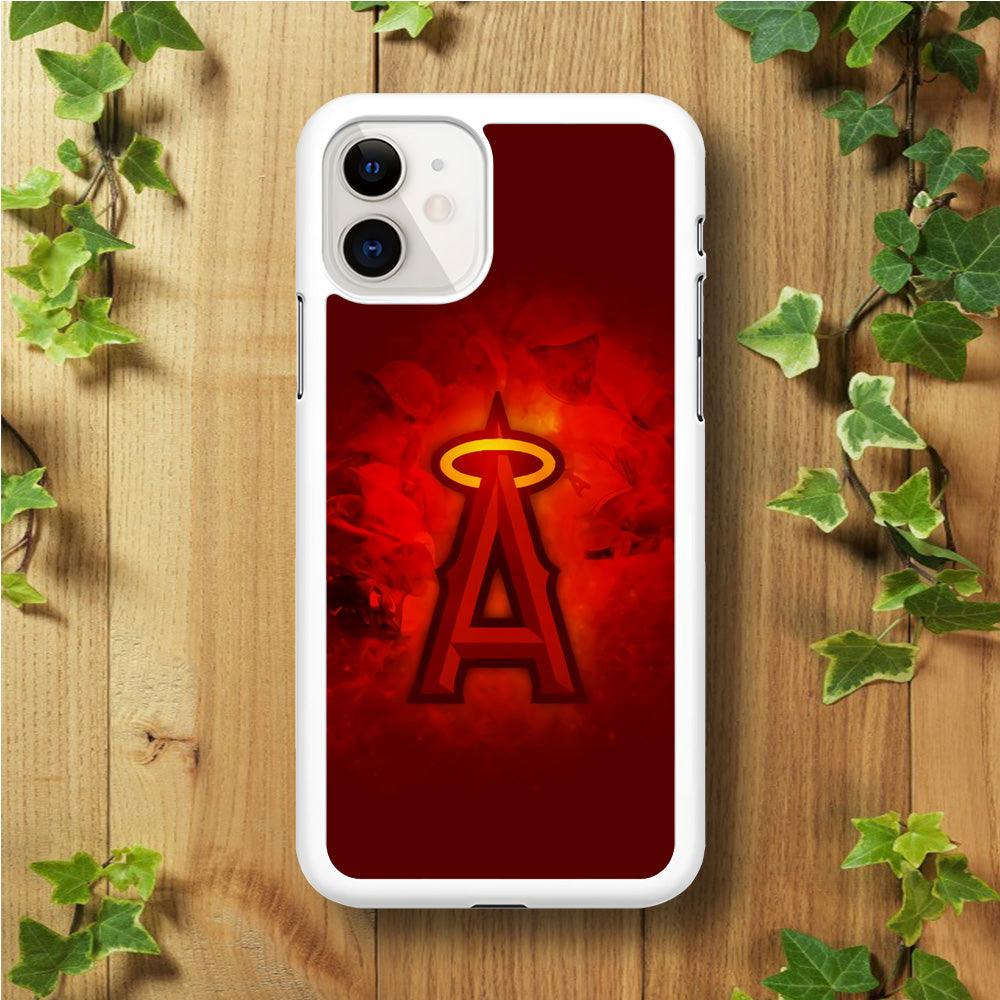 Baseball Los Angeles Angels MLB 002 iPhone 11 Case-Rubber / White (2D Case)-Xtracase
